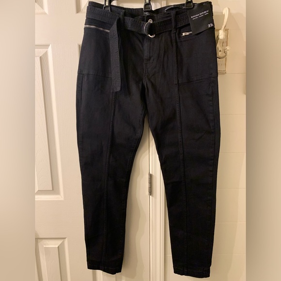 NWT Banana Republic Skinny Utility Jean Size 32 Long/Black - Picture 1 of 7